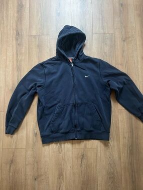 Nike Men’s Navy Blue Full-Zip Hoodie Sweatshirt